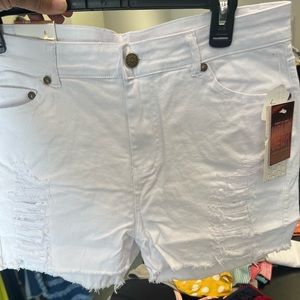 White Jean Shorts
